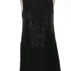 LOFT Black Sleeveless Wool Blend Dress